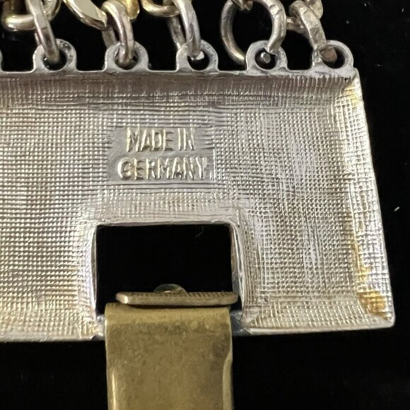 Gold Tone Multi-Strand Cascade Necklace Made In Germany 10" Vintage - Picture 7 of 9